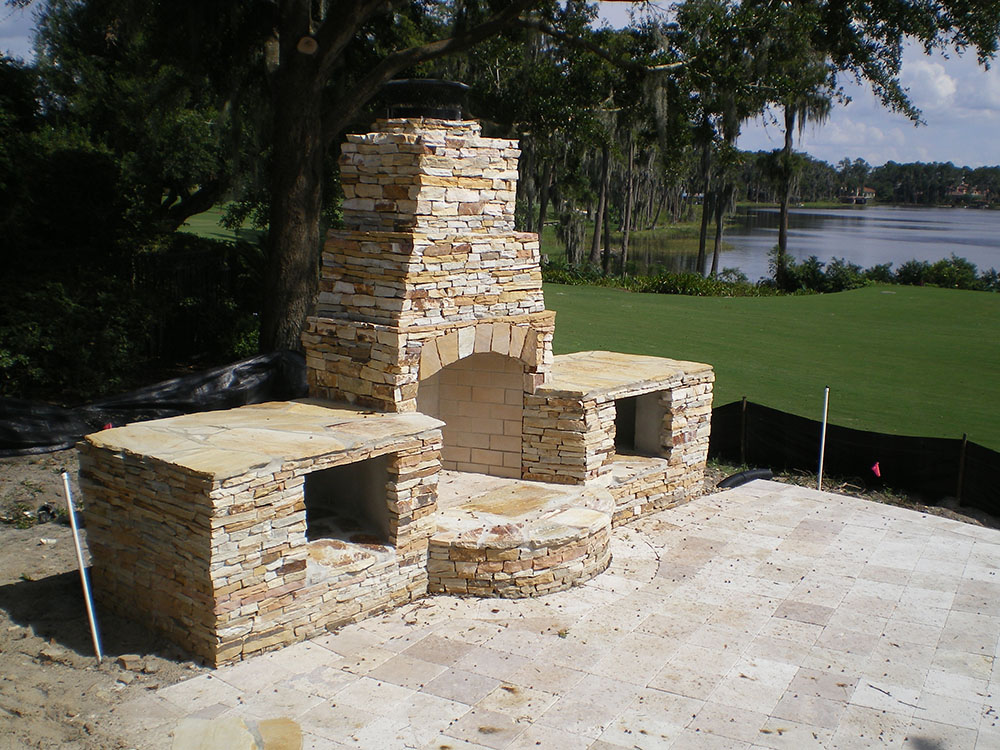 Booths Cobblestones Project Gallery | Central Florida #1 Hardscape Contractor | BoothsCobblestones.com | Custom Fireplace